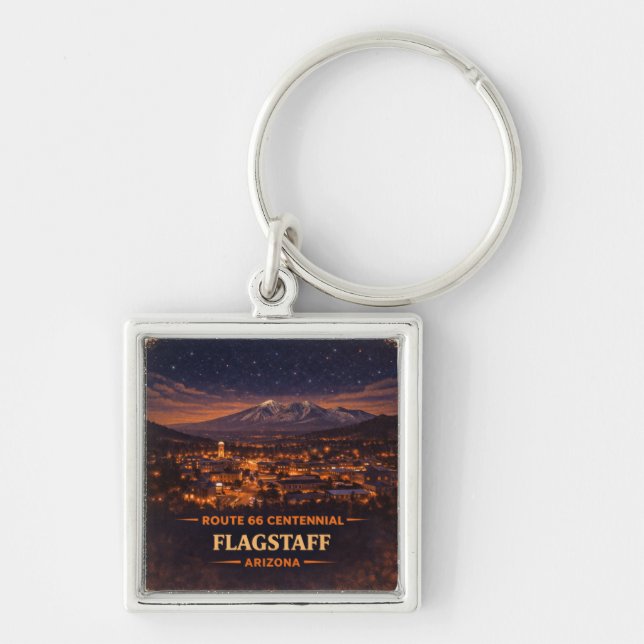 Flagstaff Arizona Century Road Trip Nightfall Key Ring (Front)