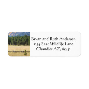 Flagstaff, Arizona colourful field Return Address Label