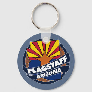 Flagstaff Arizona flag burst keychain