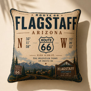 Flagstaff Route 66 Coordinates Cabin Cushion