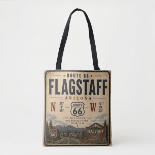 Flagstaff Route 66 Coordinates Trail Tote Bag