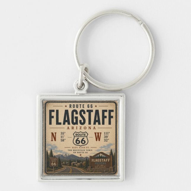 Flagstaff Route 66 Key Keepsake Ring (Front)