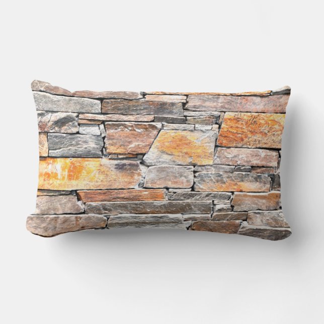 Flagstone | natural stone pattern | bricks lumbar cushion (Front)