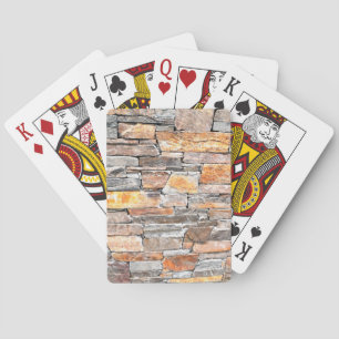 Flagstone natural stone pattern bricks playing cards