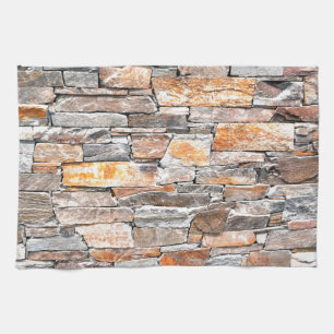 Flagstone   natural stone pattern   bricks tea towel