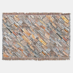 Flagstone   natural stone pattern   bricks throw blanket