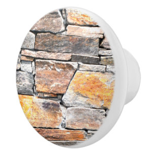 Flagstone natural stone rock pattern  ceramic knob