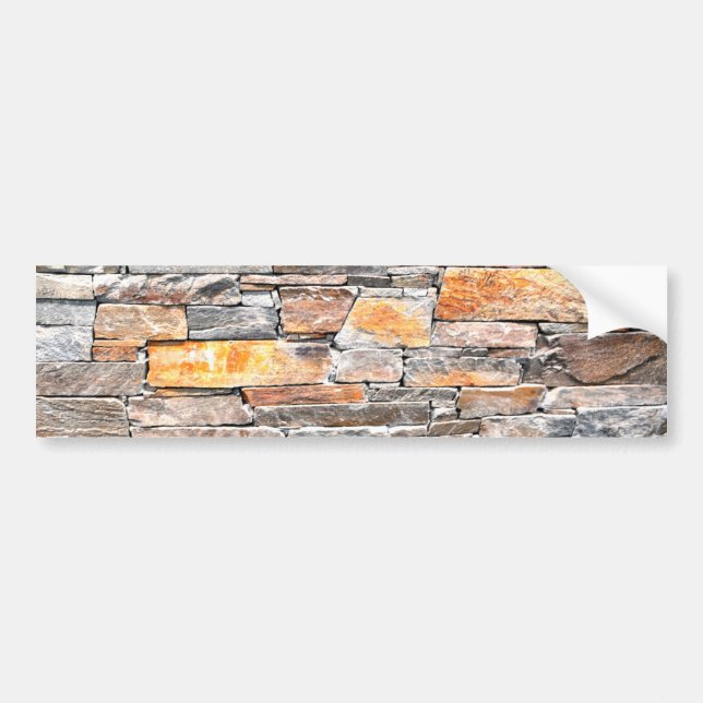 Flagstone natural tone stone pattern bricks  bumper sticker (Front)