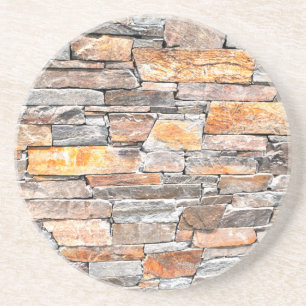 Flagstone natural tone stone pattern bricks coaster