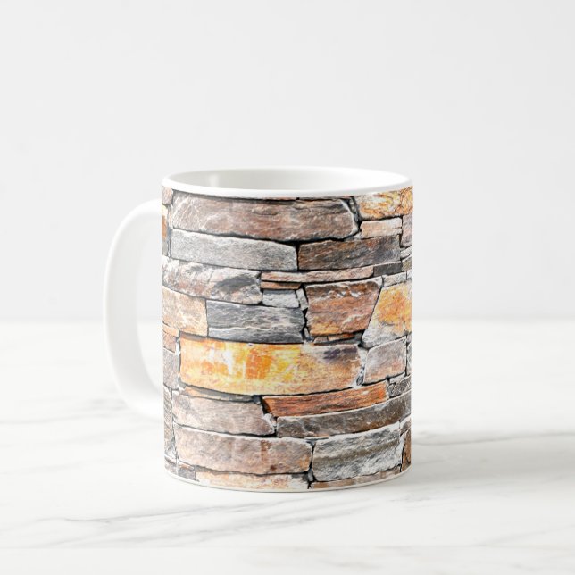Flagstone pattern, natural stone  coffee mug (Front Left)