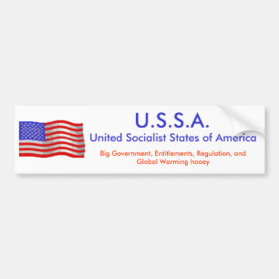 flagwave1, U.S.S.A., United Socialist States of... Bumper Sticker