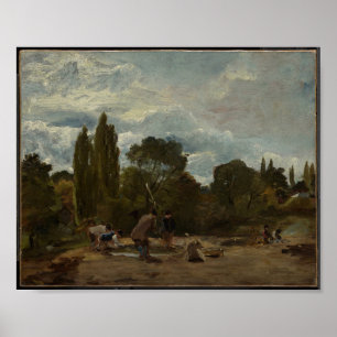 Flailing Turnip-Heads, East Bergholt (Constable) Poster