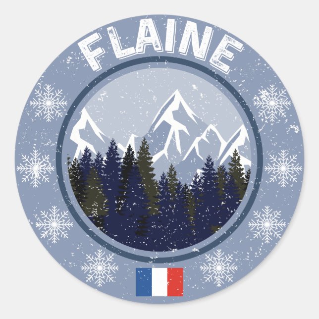 Flaine Ski Station Classic Round Sticker (Front)
