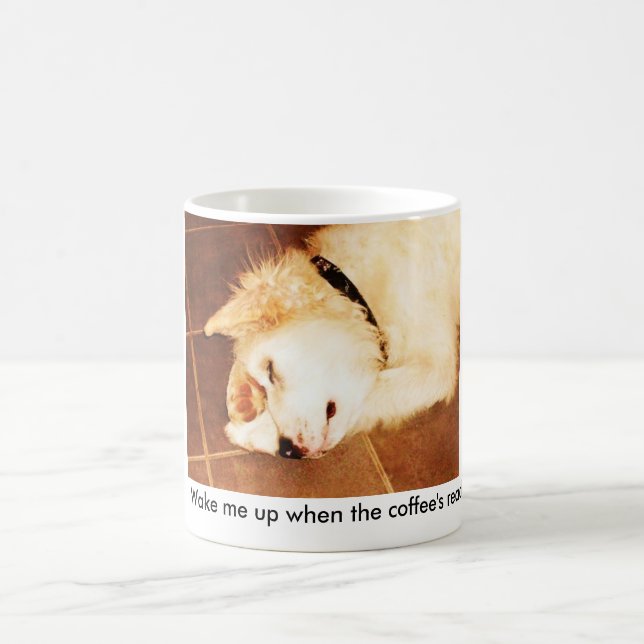 flake 001, Wake me up when the coffee's ready! Coffee Mug (Center)