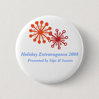 flake, flake1, Holiday Extravaganza 2008, Prese... 6 Cm Round Badge