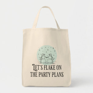 Flake on party plans funny snowman tote gift bag
