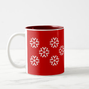 Flakes - red Two-Tone coffee mug