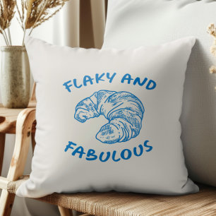 Flaky and Fabulous French Croissant, Any Color Cushion