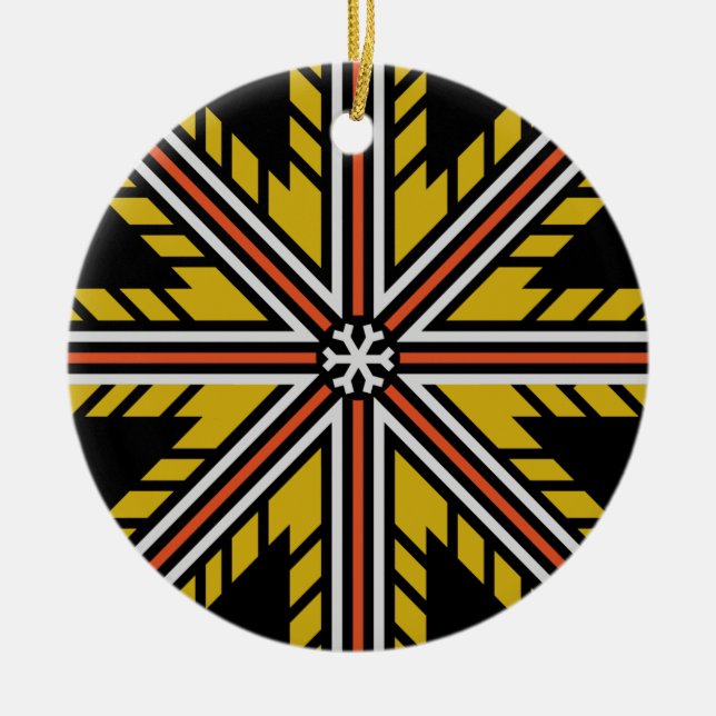 Flaky ornament, customisable ceramic ornament (Front)