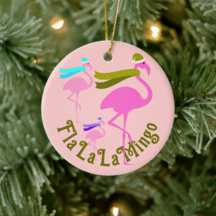 FlaLaLaMingo Ceramic Ornament