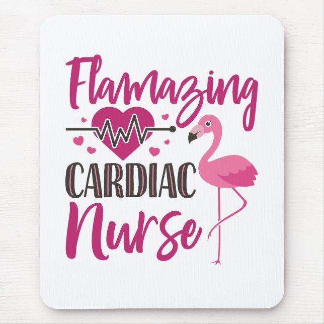 Flamazing Cardiac Nurse Nursing Flamingo Mouse Pad (Front)