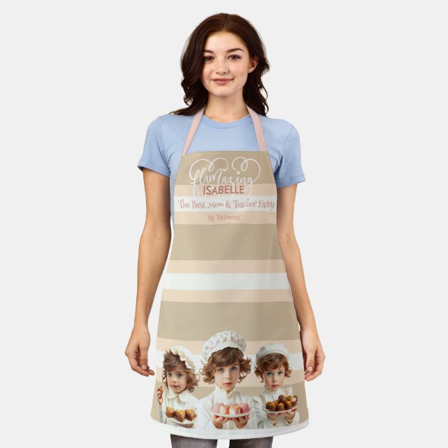 Flamazing cute kids with gourmet chocolates custom apron (Worn)