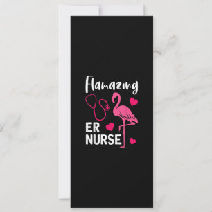 Flamazing Flamingo ER Nurse Emergency Nurse Gift Invitation