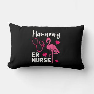 Flamazing Flamingo ER Nurse Emergency Nurse Gift Lumbar Cushion