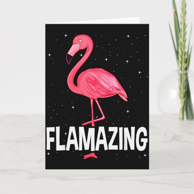 Flamazing Nk Flamingo Novelty Flamingo Lover Funny Card (Front)