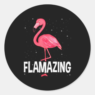 Flamazing Nk Flamingo Novelty Flamingo Lover Funny Classic Round Sticker