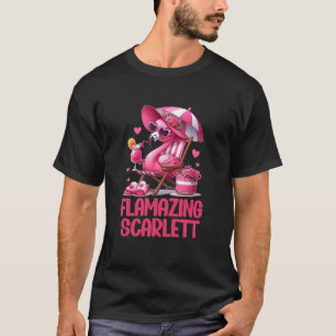 Flamazing Scarlett Pink Flamingo Tropical Beach Tr T-Shirt