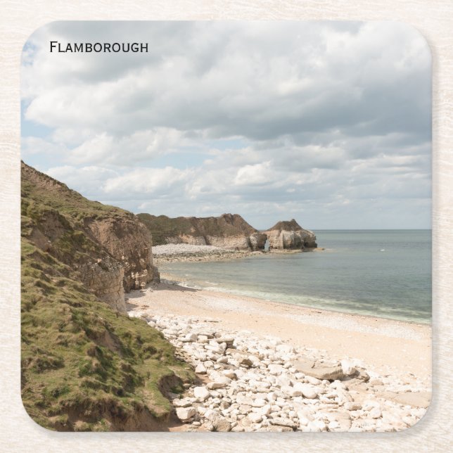 Flamborough Coast Square Paper Coaster (Front)