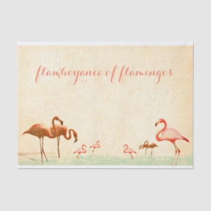 Flamboyance of Flamingos Flamingo Vintage Style  T Tissue Paper