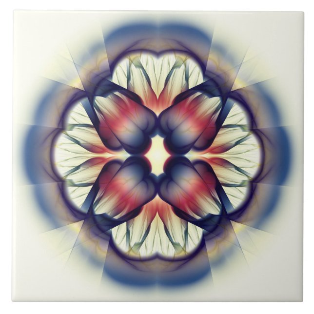 Flamboyant bright decoration ceramic tile (Front)