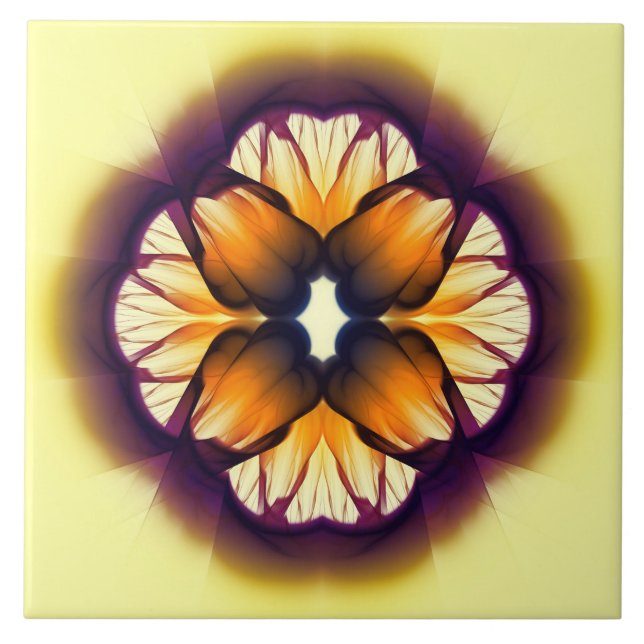 Flamboyant colourful decoration ceramic tile (Front)