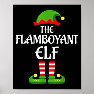 Flamboyant Elf Family Matching Group Christmas  Poster