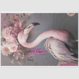 Flamboyant Flamingo Bird and Floral Art Tissue Paper