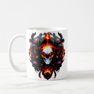 Flamboyant head T-shirt, burning skull, Coffee Mug