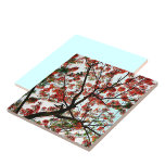 Flamboyant Royal Poinciana Tree Ceramic Tile<br><div class="desc">The Flamboyant,  Royal Poinciana or Flame tree with its tropical orange and red flowers reaching up to a blue sky and white clouds is the inspiration of this unique and intricate ceramic tile design. This is 1 of 4 coordinating designs.

This image is original botanical photography by JLW_PHOTOGRAPHY</div>