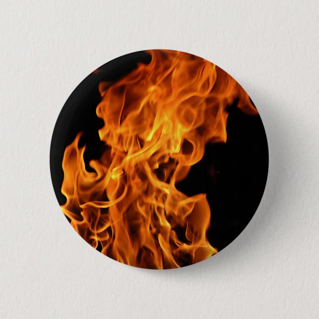 Flame 6 Cm Round Badge (Front)
