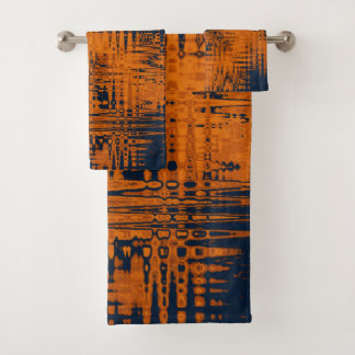 Flame.Abstract orange pattern.  Bath Towel Set