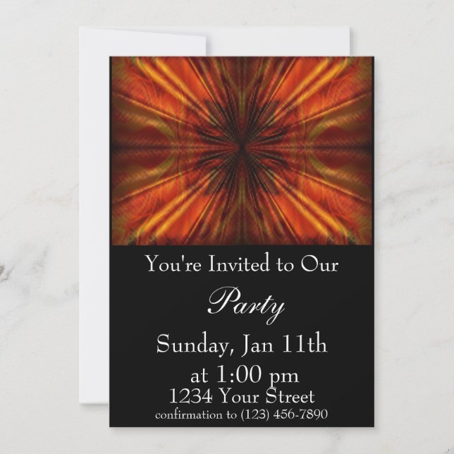 Flame Abstract Party Invite (Front)