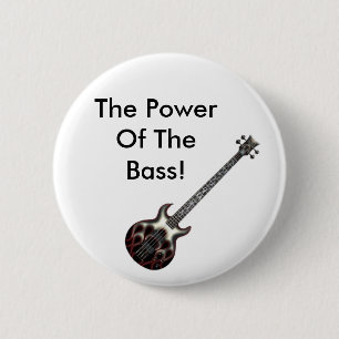 Flame_Bass, The Power Of The Bass! 6 Cm Round Badge