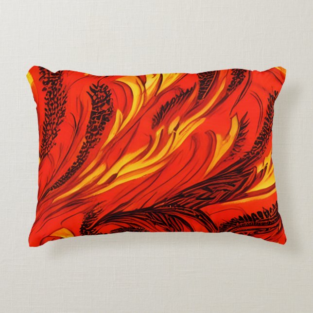 Flame Cascade Accent Pillow (Front)