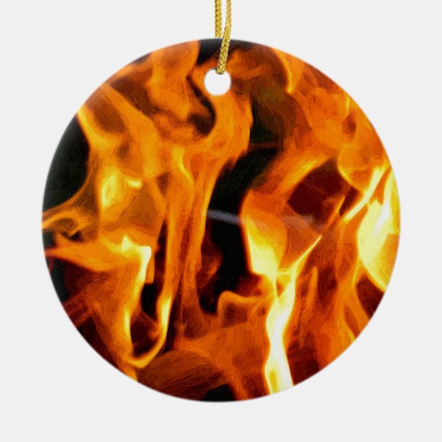 Flame Ceramic Tree Decoration (Front)