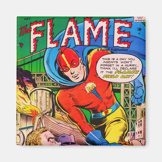 Flame comics magnet (Front)