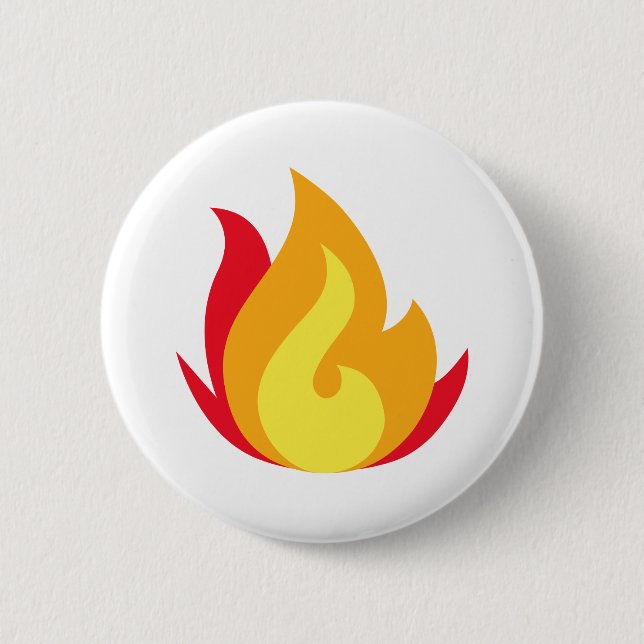 Flame Emoji Printed 6 Cm Round Badge (Front)