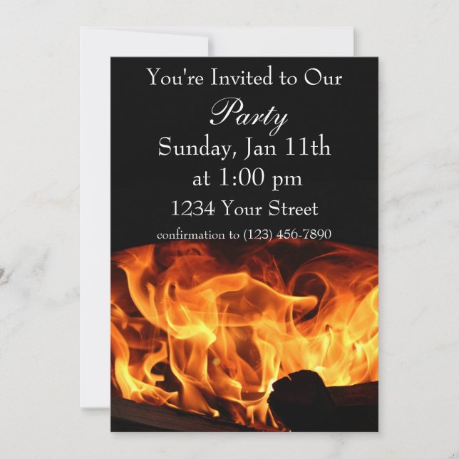 Flame fire invite (Front)