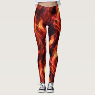 Flame Fire Pattern Leggings