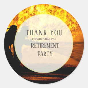 Flame Firefighers Retirement Thank You   Classic Round Sticker